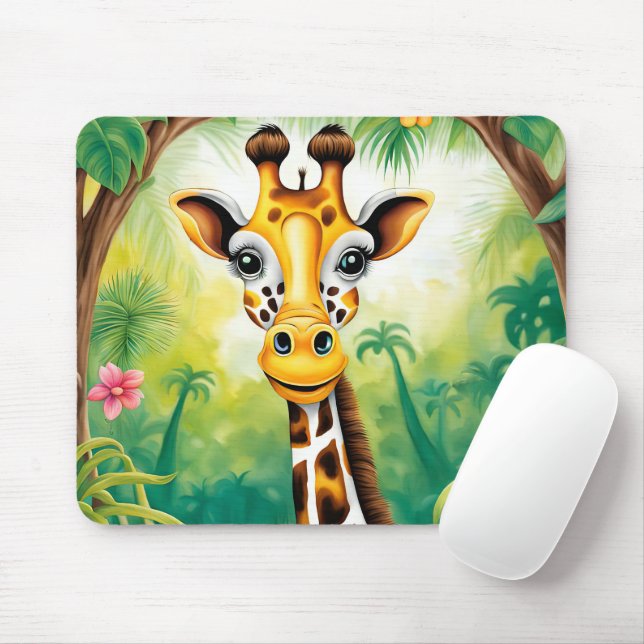 Mousepad Cartoon Jungle Giraffe (Com mouse)