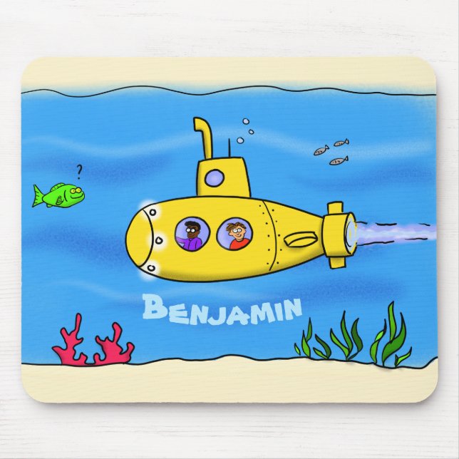 Mousepad Cartoon submarino feliz (Frente)