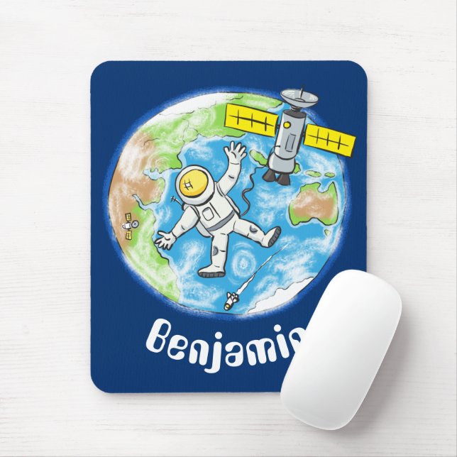 Mousepad Cartoon terrestre do astronauta cônico (Com mouse)