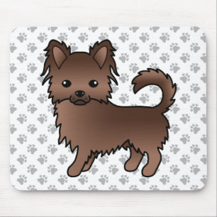 Mousepad Cartum de chocolate Casaco Chihuahua Cão e patas