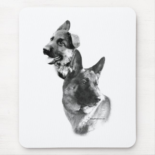 Mousepad Carvão german shepherd 2 (Frente)