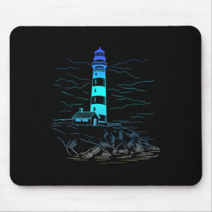 Mousepad Casa à Beira-Mar Farol Vela Mar Vida Bote