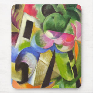 Mousepad Casa com Árvores por Franz Marc, Arte Fino Vintage