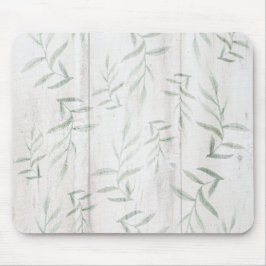 Mousepad Casa de Campo Branco Madeira Rústica Folhas