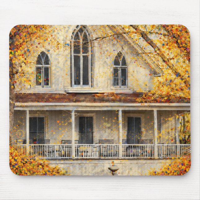 Mousepad Casa de Carpintaria Fantasia Gótica-Revival  (Frente)