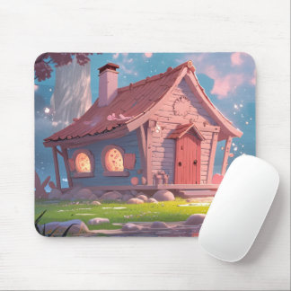 Mousepad Casa de Contos de Fadas Aconchegante à Beira d'Águ