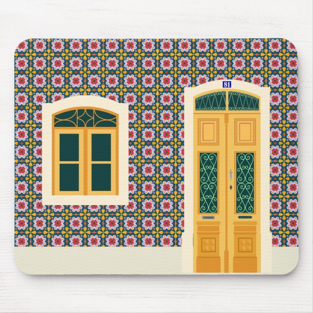 Mousepad Casa de Lisboa com azulejos (Frente)