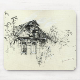 Mousepad Casa de madeira velha em Rússia