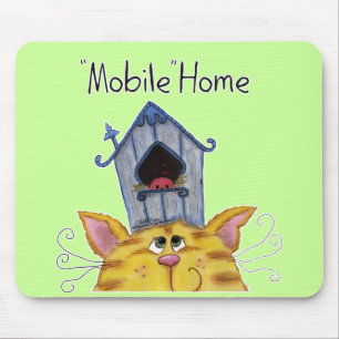 Mousepad Casa móvel para gatos e pássaros