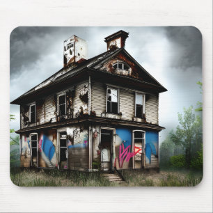 Mousepad Casa Velha Abandonada Grafite Spray Pintura