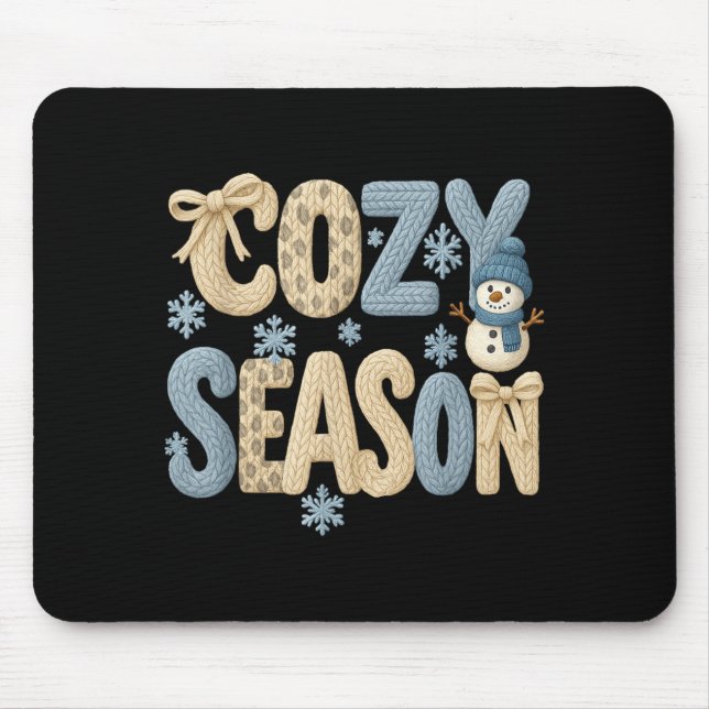 Mousepad Casaco de Fio Falso Temporada Inverno, Natal Alegr (Frente)