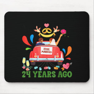 Mousepad Casados há 24 anos casal engraçado de aniversário 