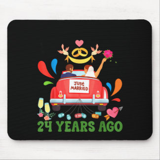 Mousepad Casados há 24 anos casal engraçado de aniversário 