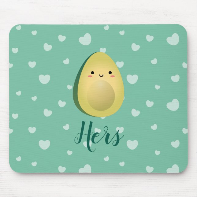 Mousepad Casal Correspondente Bonito Avocados Engraçados En (Frente)