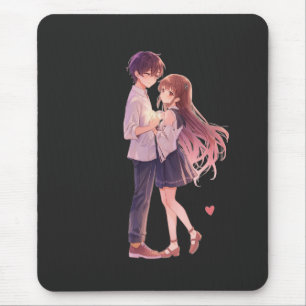 Mousepad Casal de Anime Romântico - Arte de Amantes com Est