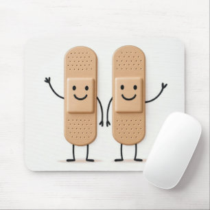 Mousepad Casal de Bonecos de Curativos Acenando