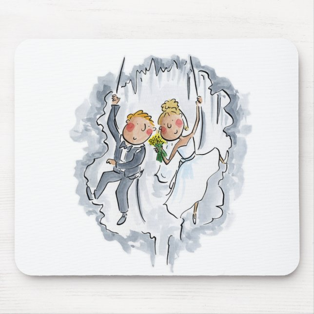 Mousepad Casal de Casamento de Subida (Frente)