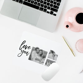 Mousepad Casal de Colagem Moderna Foto e Amo-Te Bonito Pres