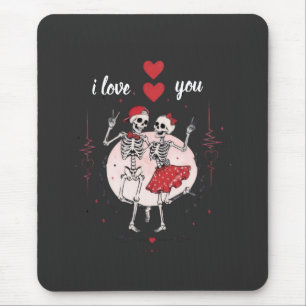 Mousepad Casal de Esqueleto Engraçado Apaixonado