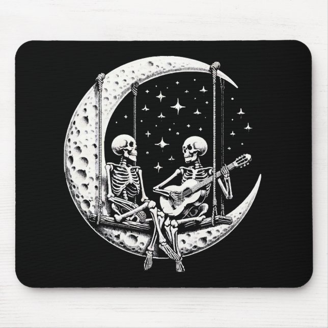 Mousepad Casal de Esqueleto Guitarrra Lua (Frente)