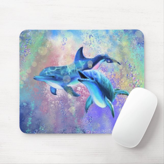 Mousepad Casal de golfinho - Lindo - (Com mouse)