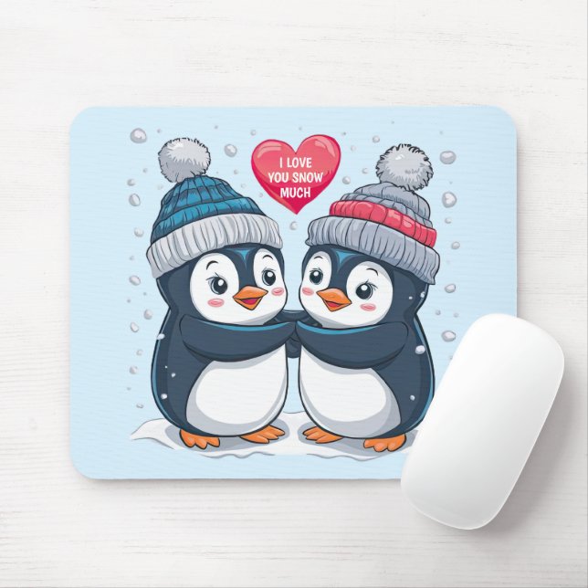 Mousepad Casal de pinguim (Com mouse)