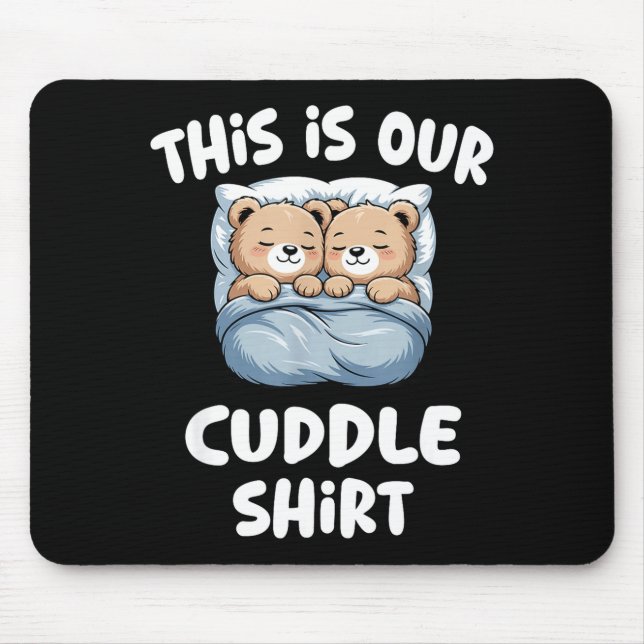Mousepad Casal de Ursos Fofos Este É Nosso Abraço  (Frente)