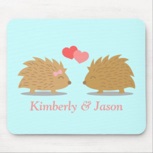 Mousepad Casal deouriços Fofos Apaixonados