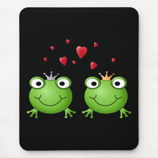 Mousepad Casal do sapo com corações (Frente)