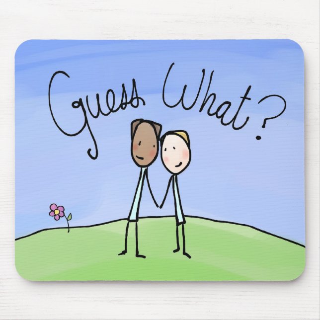 Mousepad Casal Gay bonito adivinha o que (Frente)