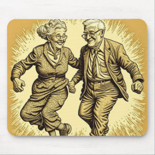 Mousepad Casal Idoso Fofo Dançando