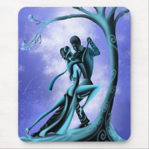 Mousepad Casal romântico dançando o tango azul
