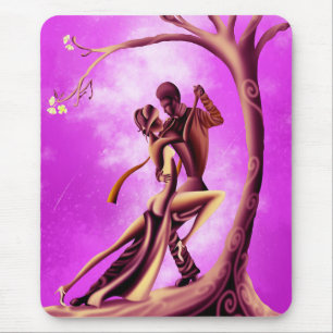 Mousepad Casal Romântico Dançando Tango rosa