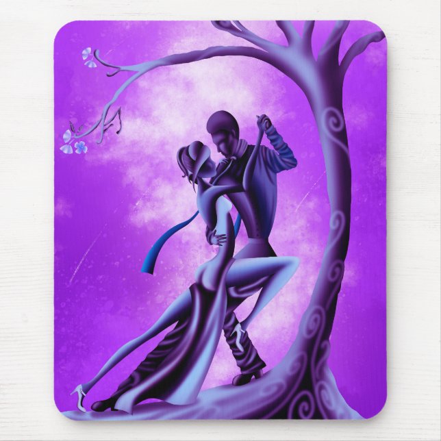 Mousepad Casal romântico dançando Tango roxo (Frente)