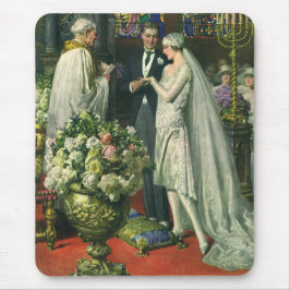 Mousepad Casamento Antigo, Noiva e Noivo com Menorá