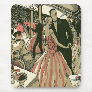 Mousepad Casamento Art Deco Vintage, Primeiro Dança dos Rec