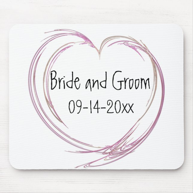 Mousepad Casamento com Abstrato cor-de-rosa (Frente)