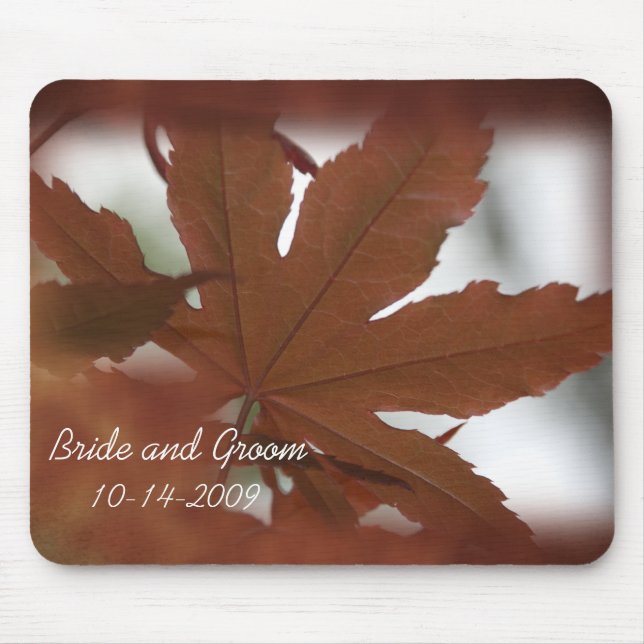 Mousepad Casamento com Folha de Maple Japonês (Frente)