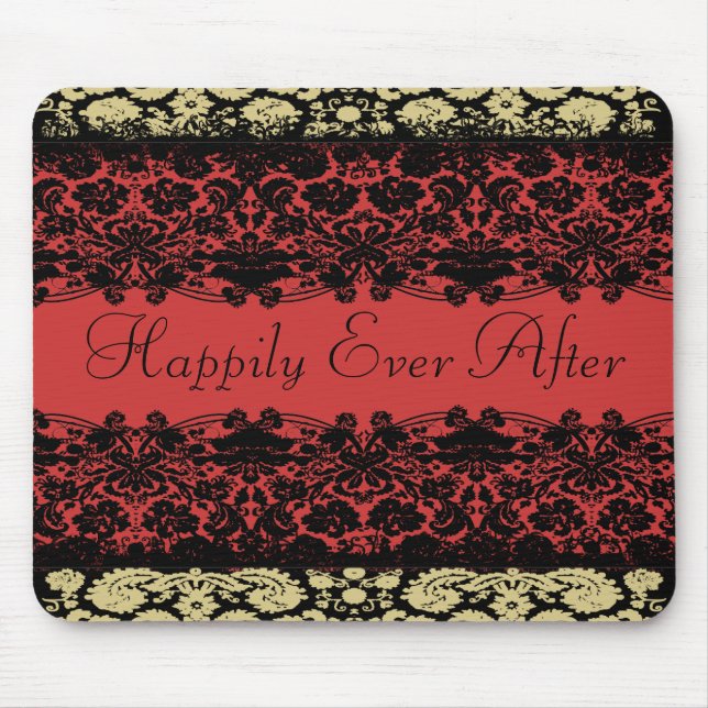 Mousepad Casamento de Damasco Vermelho (Frente)