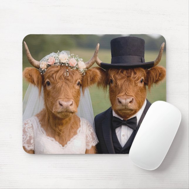 Mousepad Casamento de Gado das Terras Altas (Com mouse)