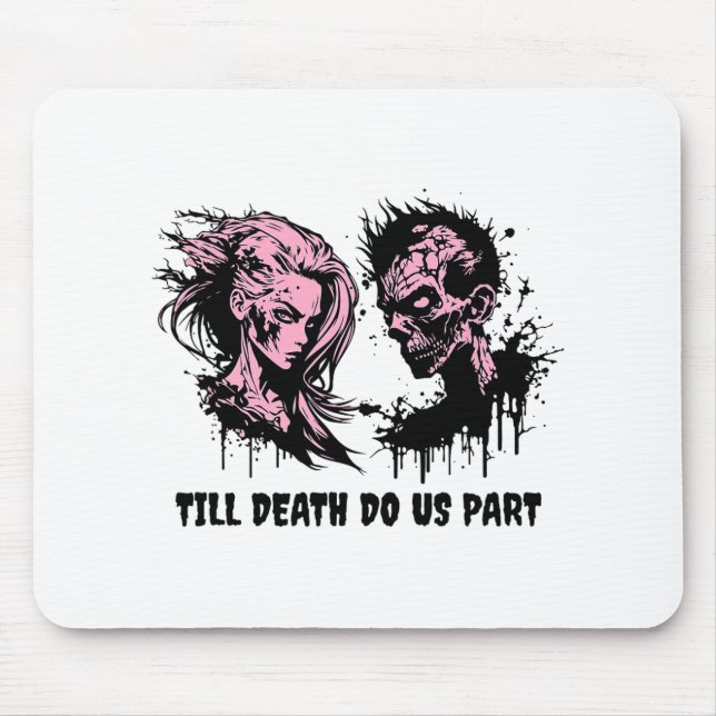 Mousepad Casamento de Halloween - Noiva Gótica - Zombies At (Frente)
