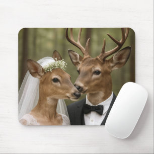 Mousepad Casamento de Veado e Corça na Floresta