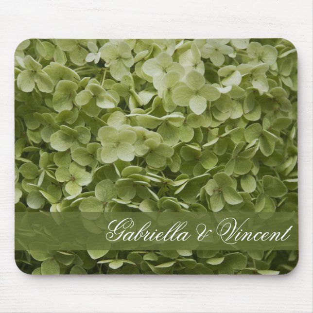 Mousepad Casamento Floral Verde Annabelle Hydrangea (Frente)