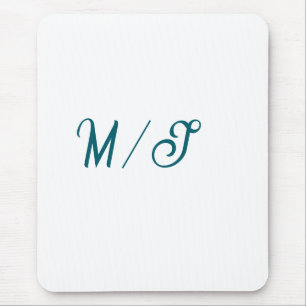 Mousepad Casamento monograma turquesa nome casal simples es