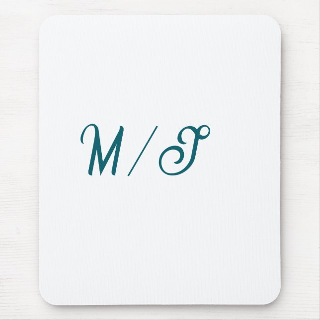 Mousepad Casamento monograma turquesa nome casal simples es (Frente)