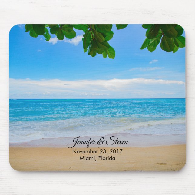Mousepad Casamento na Ilha Tropical Beach Vacing Island (Frente)