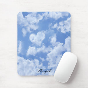 Mousepad Casamento Personalizado Azul Moderno e Coração da