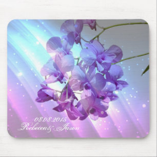 Mousepad casamento roxo da orquídea do lilac floral modern
