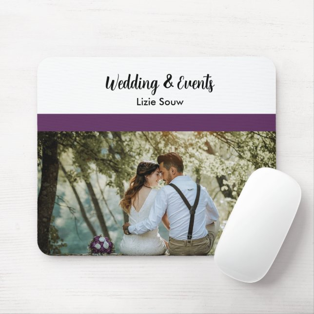 Mousepad Casamento roxo e branco (Com mouse)