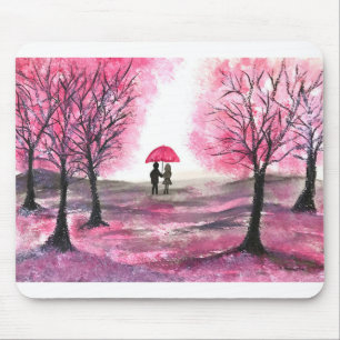 Mousepad Casamento rústico casal de amor árvore de flores d